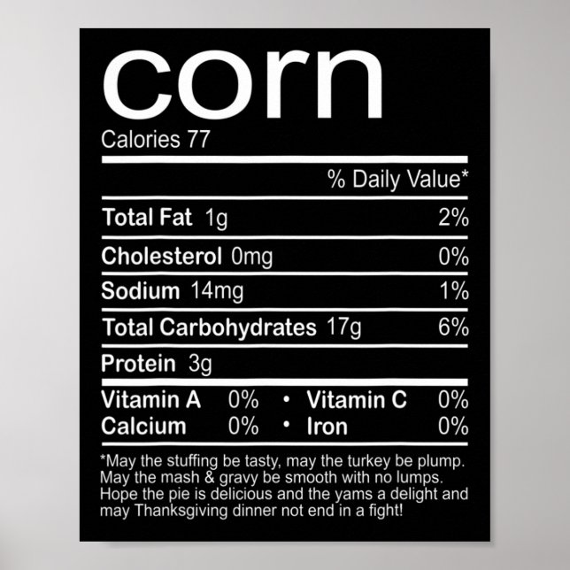 Poster Nutrição de milho Fala Comida Engraçada Ação de Gr (Frente)