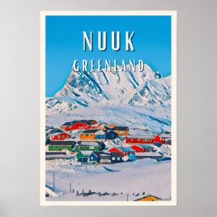 Poster Nuuk, la ville polaire aux paysages époustouflants