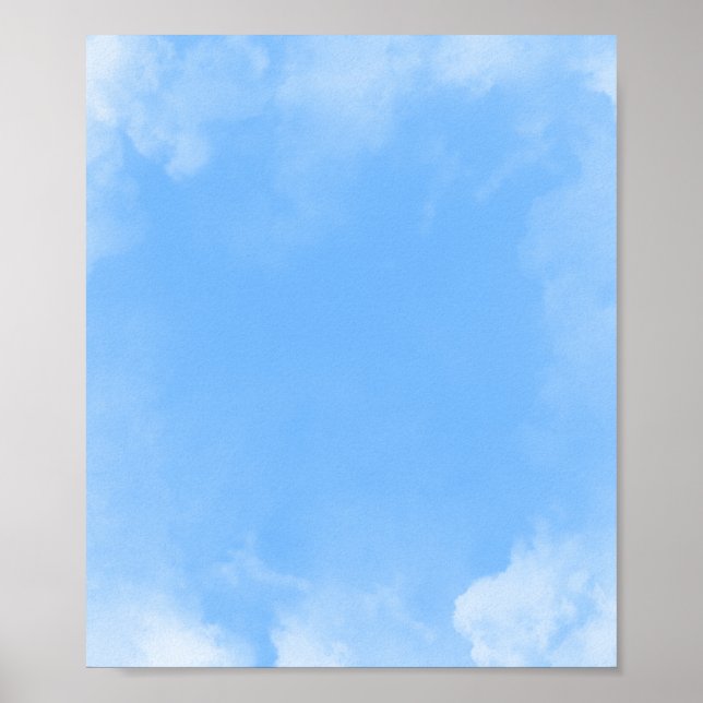 Poster Nuvem branca sobre fundo azul-céu (Frente)