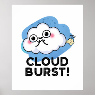 Poster Nuvem Burst Engraçado Nuvem Fart Pun