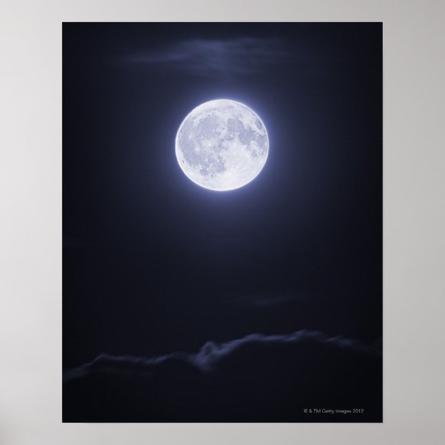Póster Nuvem Cobrindo Lua Completa (Frente)