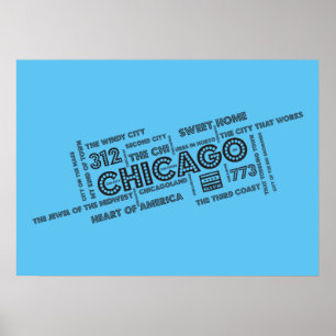Póster Nuvem da palavra de Chicago