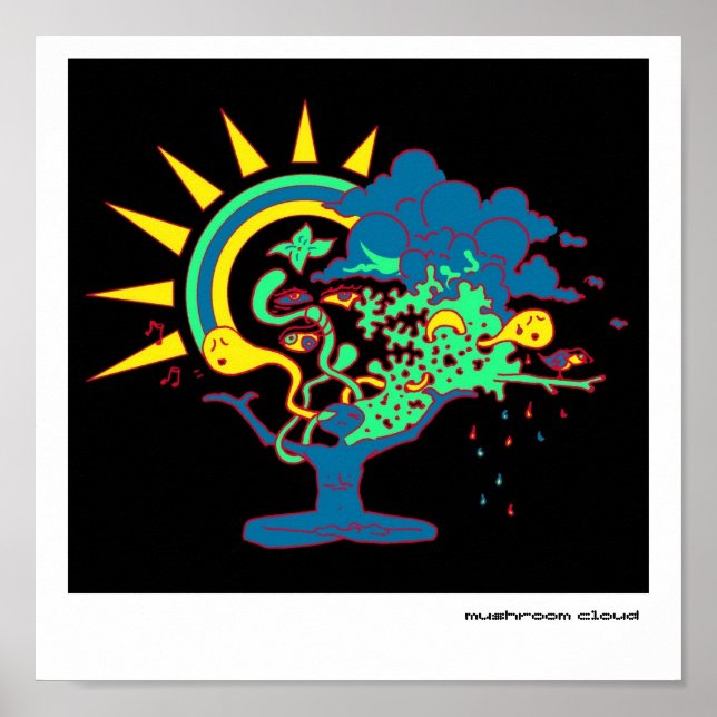 Póster nuvem de cogumelos (Frente)