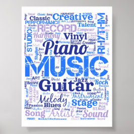 Poster Nuvem de Palavras Amante de Música Músico