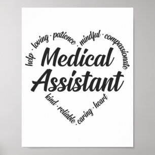Poster Nuvem de Palavras Corações do Assistente Médico