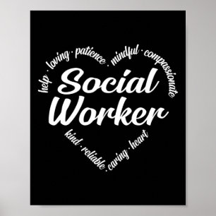 Poster Nuvem de Palavras do Coração do Trabalhador Soci