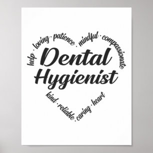 Poster Nuvem de Palavras do Coração Higienista Dental