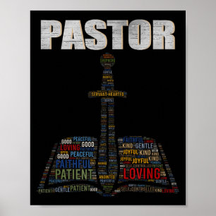 Poster Nuvem de Palavras Ministro Cristão Igreja Pastor A
