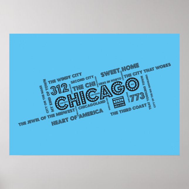 Póster Nuvem do Word em Chicago (Frente)