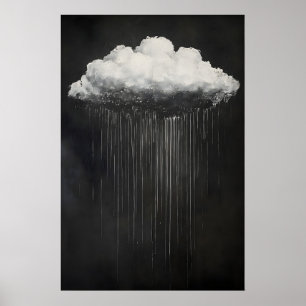 Poster Nuvem Escura e Sombria de Chuva à Noite Impressão,