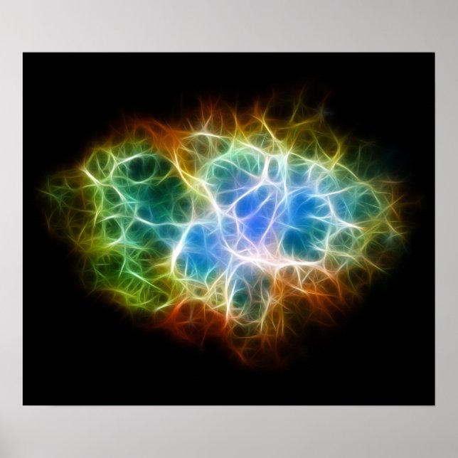 Póster Nuvem Espacial Estrela da Nebula do Caranguejo (Frente)