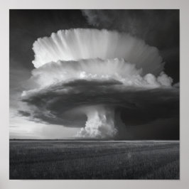 Poster Nuvem Thunderhead - Preto e Branco Dramático