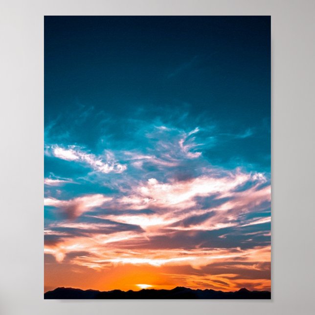 Poster Nuvens ao pôr do sol (Frente)