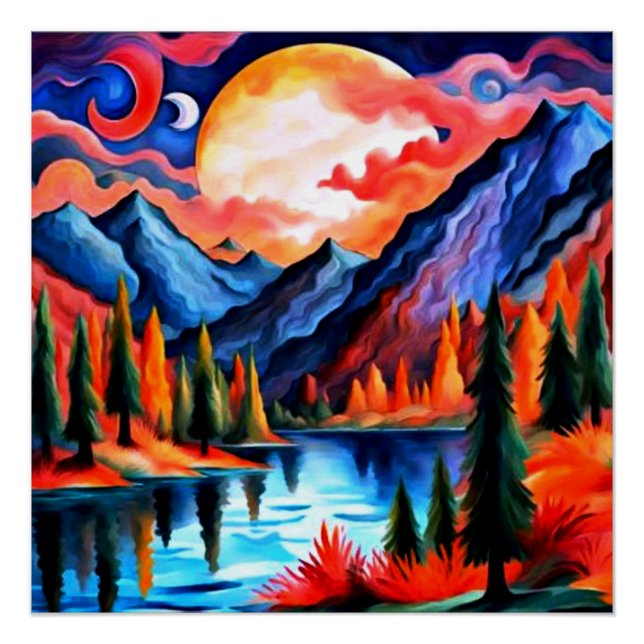 Póster Nuvens atravessando a lua (Frente)