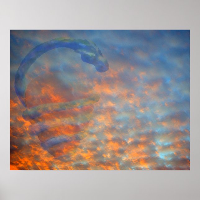 Poster Nuvens Blue Orange Mackeral Serpente (Frente)