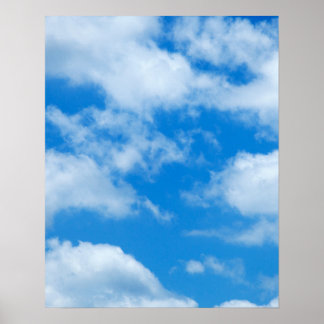 Póster Nuvens Brancas do Céu Azul Céu Pesado Fundo