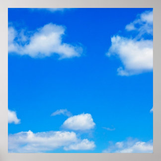 Poster Nuvens Brancas do Céu Azul Forte Fundo da Nuvem