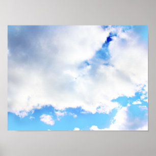 Póster Nuvens brancas e azuis