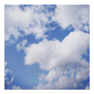 Póster Nuvens Brancas E Luz Do Sol No Tapestor Do Céu A