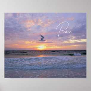 Poster Nuvens brilhantes sobre o pôr do sol