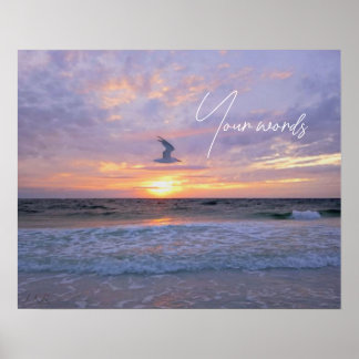 Poster Nuvens brilhantes sobre o pôr do sol