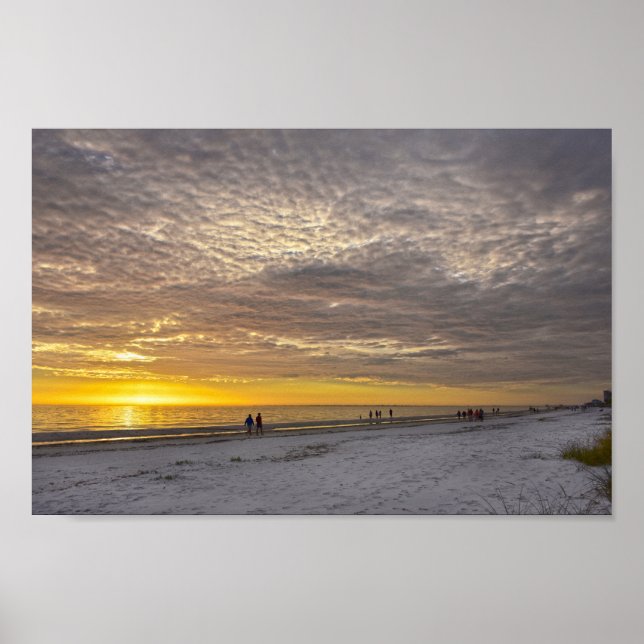 Poster Nuvens Cirrocumulus no Sunset Fort Myers Beach (Frente)