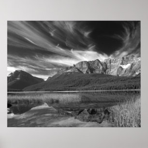 Póster Nuvens Cirrus sobre o Lago Waterfowl, Banff
