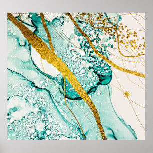 Poster Nuvens de abstrato Art: Tinta Translúcida