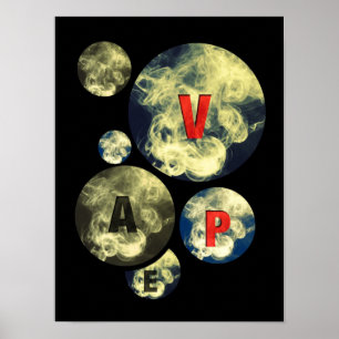 Póster Nuvens de fumo do círculo de Vape