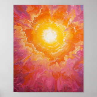 Poster Nuvens de Insuflação com Sol Radiante em Torno