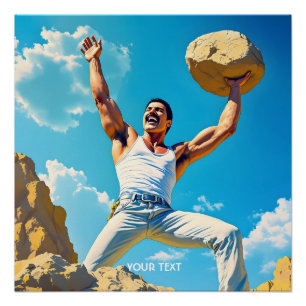 Póster Nuvens de Montanhas Rochosas Fantasy Cute