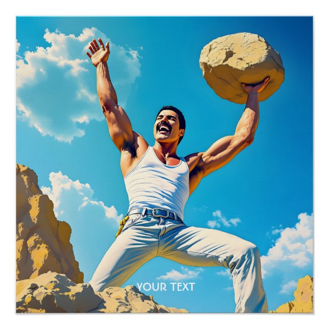 Póster Nuvens de Montanhas Rochosas Fantasy Cute (Frente)