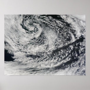 Póster nuvens de onda Navio-onda-dadas forma