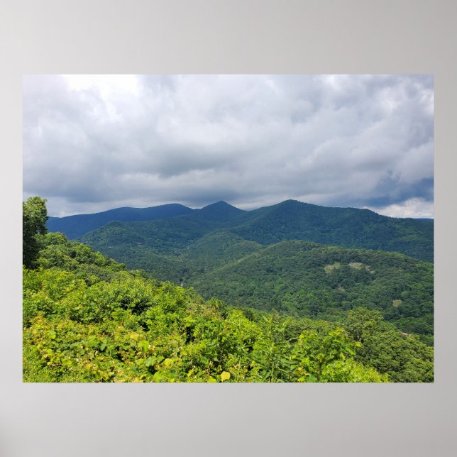 Poster Nuvens de Parkway Blue Ridge (Frente)