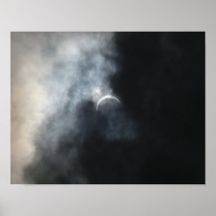 Póster Nuvens de tempestade assustadores 2017 do eclipse