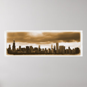 Poster Nuvens de tempestade que recolhem - skyline de