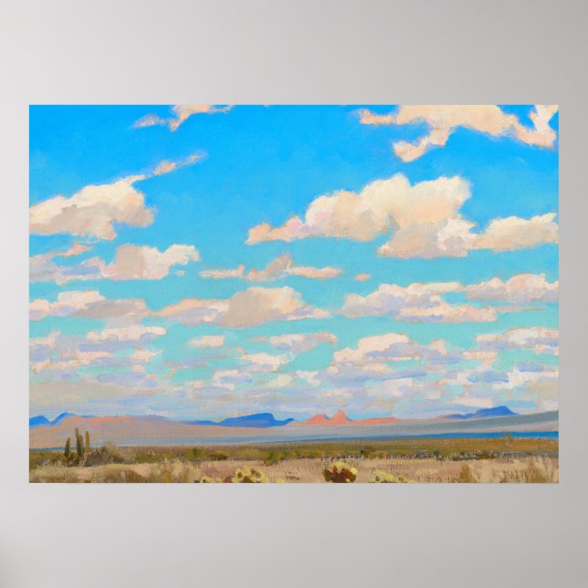 Poster Nuvens de uma tarde de verão por Maynard Dixon (Frente)