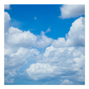 Póster Nuvens do Céu Azul no Fundo do Céu Design