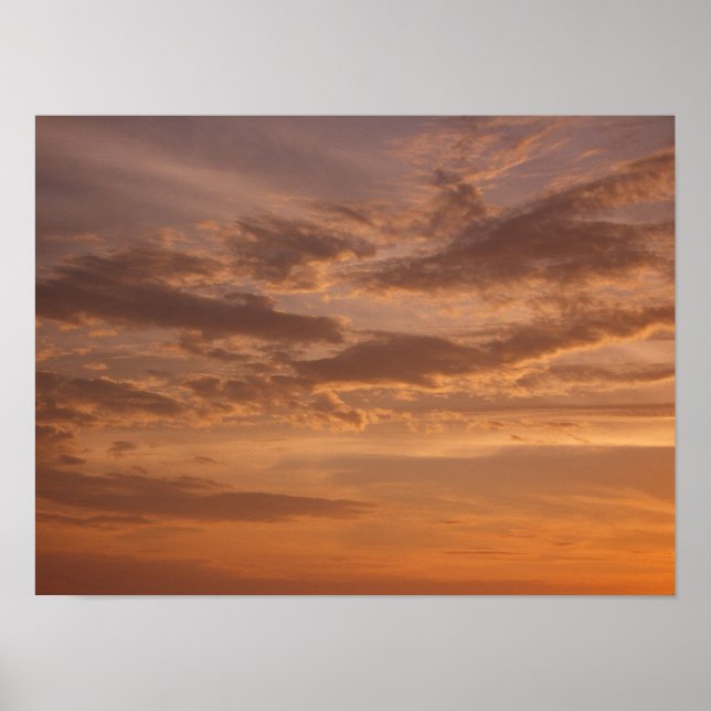 Póster Nuvens do Pôr do Sol II Pastel Abstrato Natureza (Frente)