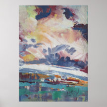 Nuvens em Formação Pintura / Artista Larry Lerew
