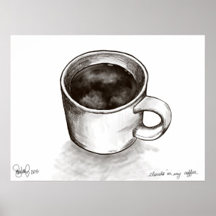 Póster Nuvens (em meu café)