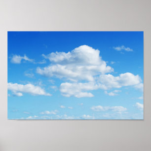 Poster Nuvens Fluffy e céu azul