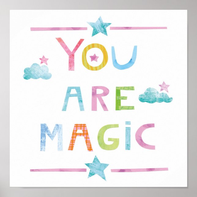 Poster Nuvens mágicas Você é mágica (Frente)