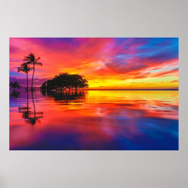 Poster Nuvens majestosas e reflexões (Frente)