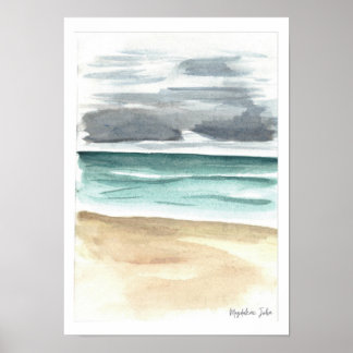 Poster Nuvens Moody sobre o mar