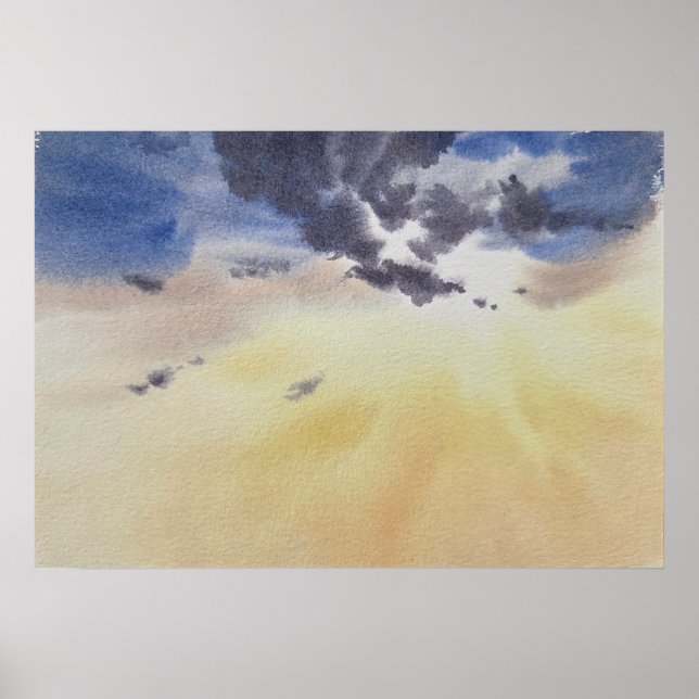 Poster Nuvens Pintadas em Aquarela  (Frente)