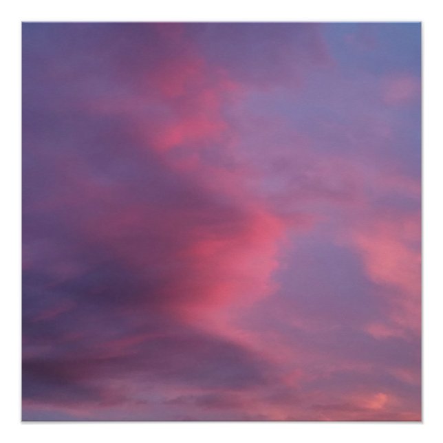 Póster Nuvens Rosa Azul (Frente)