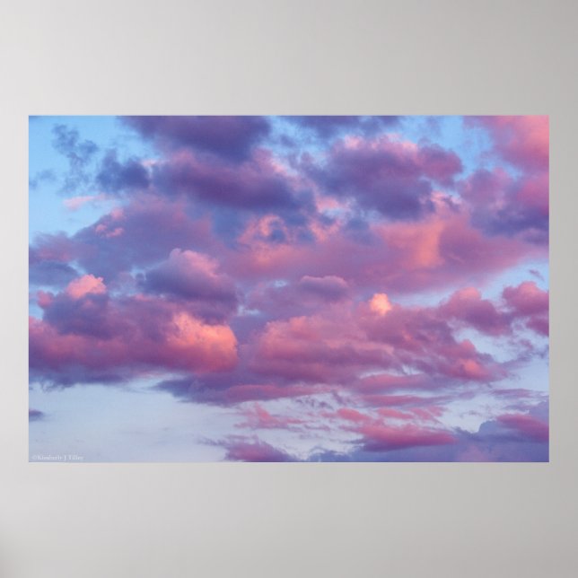 Póster Nuvens rosadas e roxas (Frente)