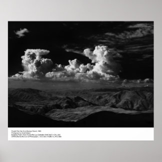Póster Nuvens sobre o deserto, 1965, por Ansel Adams