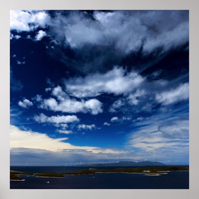 Poster Nuvens sobre o Mar Mediterrâneo (Frente)